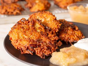 Side view of latke