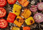 Vegetables on a grill.