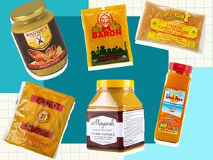 Collage of curry powdeers