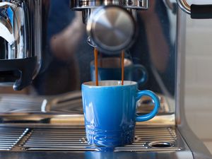 making espresso with Le Creuset Espresso Mugs
